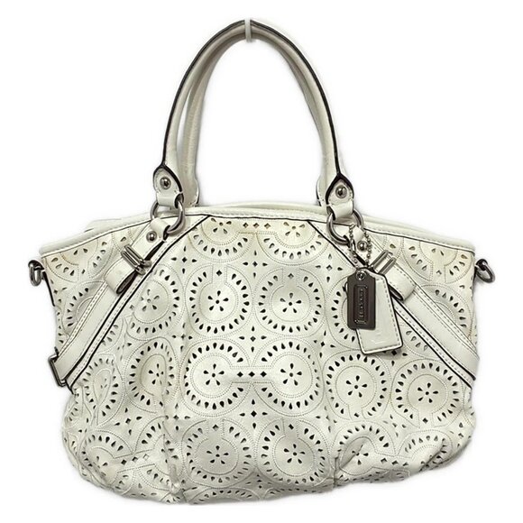 Auth COACH - 16997 Cream Leather Handbag - Picture 2 of 11